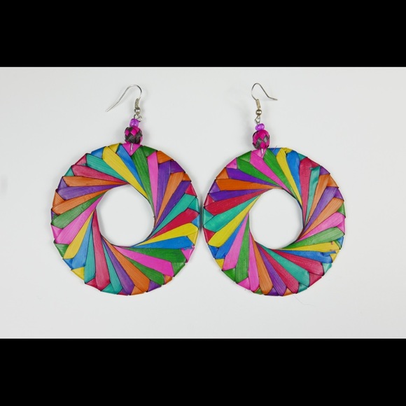 Oversized Wood Rainbow Hoops - Picture 2 of 6